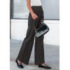 imagePRETTYGARDEN Womens Wide Leg Dress Pants Dressy Casual High Elastic Waisted Work Office Trousers Palazzo PantsDark Grey