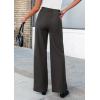 imagePRETTYGARDEN Womens Wide Leg Dress Pants Dressy Casual High Elastic Waisted Work Office Trousers Palazzo PantsDark Grey
