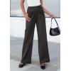 imagePRETTYGARDEN Womens Wide Leg Dress Pants Dressy Casual High Elastic Waisted Work Office Trousers Palazzo PantsDark Grey