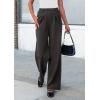 imagePRETTYGARDEN Womens Wide Leg Dress Pants Dressy Casual High Elastic Waisted Work Office Trousers Palazzo PantsDark Grey