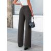 imagePRETTYGARDEN Womens Wide Leg Dress Pants Dressy Casual High Elastic Waisted Work Office Trousers Palazzo PantsDark Grey