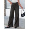 imagePRETTYGARDEN Womens Wide Leg Dress Pants Dressy Casual High Elastic Waisted Work Office Trousers Palazzo PantsDark Grey