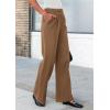 imagePRETTYGARDEN Womens Wide Leg Dress Pants Dressy Casual High Elastic Waisted Work Office Trousers Palazzo PantsKhaki