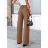 imagePRETTYGARDEN Womens Wide Leg Dress Pants Dressy Casual High Elastic Waisted Work Office Trousers Palazzo PantsKhaki