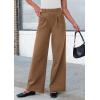imagePRETTYGARDEN Womens Wide Leg Dress Pants Dressy Casual High Elastic Waisted Work Office Trousers Palazzo PantsKhaki