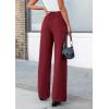 imagePRETTYGARDEN Womens Wide Leg Dress Pants Dressy Casual High Elastic Waisted Work Office Trousers Palazzo PantsWine Red