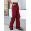 imagePRETTYGARDEN Womens Wide Leg Dress Pants Dressy Casual High Elastic Waisted Work Office Trousers Palazzo PantsWine Red