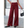 imagePRETTYGARDEN Womens Wide Leg Dress Pants Dressy Casual High Elastic Waisted Work Office Trousers Palazzo PantsWine Red