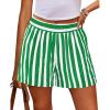 imagePRETTYGARDEN Boxer Shorts for Women 2025 Spring Striped PJ Y2K Casual Cotton Pajama Summer Lounge Sleep Bottoms with PocketsStriped White Green