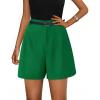 imagePRETTYGARDEN Shorts for Women Dressy 2025 Summer Elastic High Waisted Wide Leg Business Casual Work Shorts with PocketsGreen