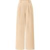 imagePRETTYGARDEN Womens Wide Leg Dress Pants Dressy Casual High Elastic Waisted Work Office Trousers Palazzo PantsBeige