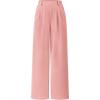 imagePRETTYGARDEN Womens Wide Leg Dress Pants Dressy Casual High Elastic Waisted Work Office Trousers Palazzo PantsPink