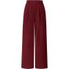 imagePRETTYGARDEN Womens Wide Leg Dress Pants Dressy Casual High Elastic Waisted Work Office Trousers Palazzo PantsWine Red
