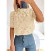 imagePRETTYGARDEN Summer Tops for Women 2025 Trendy Short Sleeve Eyelet Embroidered Dressy Casual Blouse ShirtsBeige Yellow