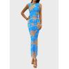 imagePRETTYGARDEN Wedding Guest Dresses for Women 2025 Summer Resort Wear Sexy Floral Bodycon Sleeveless Mesh Maxi Long DressFloral Blue