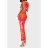 imagePRETTYGARDEN Wedding Guest Dresses for Women 2025 Summer Resort Wear Sexy Floral Bodycon Sleeveless Mesh Maxi Long DressFloral Orange