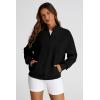 imagePRETTYGARDEN Womens 2025 Spring Fall Fashion Full Zip Up Sweatshirt Long Sleeve Loose Fit Trendy Casual Jacket with PocketsBlack