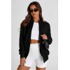 imagePRETTYGARDEN Womens 2025 Spring Fall Fashion Full Zip Up Sweatshirt Long Sleeve Loose Fit Trendy Casual Jacket with PocketsBlack