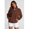 imagePRETTYGARDEN Womens 2025 Spring Fall Fashion Full Zip Up Sweatshirt Long Sleeve Loose Fit Trendy Casual Jacket with PocketsBrown