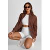 imagePRETTYGARDEN Womens 2025 Spring Fall Fashion Full Zip Up Sweatshirt Long Sleeve Loose Fit Trendy Casual Jacket with PocketsBrown