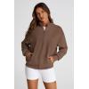 imagePRETTYGARDEN Womens 2025 Spring Fall Fashion Full Zip Up Sweatshirt Long Sleeve Loose Fit Trendy Casual Jacket with PocketsCoffee