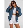 imagePRETTYGARDEN Womens 2025 Spring Fall Fashion Full Zip Up Sweatshirt Long Sleeve Loose Fit Trendy Casual Jacket with PocketsDark Blue
