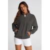 imagePRETTYGARDEN Womens 2025 Spring Fall Fashion Full Zip Up Sweatshirt Long Sleeve Loose Fit Trendy Casual Jacket with PocketsDark Grey