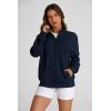 imagePRETTYGARDEN Womens 2025 Spring Fall Fashion Full Zip Up Sweatshirt Long Sleeve Loose Fit Trendy Casual Jacket with PocketsNavy