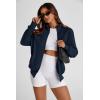 imagePRETTYGARDEN Womens 2025 Spring Fall Fashion Full Zip Up Sweatshirt Long Sleeve Loose Fit Trendy Casual Jacket with PocketsNavy