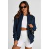 imagePRETTYGARDEN Womens 2025 Spring Fall Fashion Full Zip Up Sweatshirt Long Sleeve Loose Fit Trendy Casual Jacket with PocketsNavy