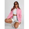 imagePRETTYGARDEN Womens 2025 Spring Fall Fashion Full Zip Up Sweatshirt Long Sleeve Loose Fit Trendy Casual Jacket with PocketsPink