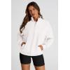imagePRETTYGARDEN Womens 2025 Spring Fall Fashion Full Zip Up Sweatshirt Long Sleeve Loose Fit Trendy Casual Jacket with PocketsWhite