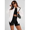 imagePRETTYGARDEN Womens 2025 Spring Fall Fashion Full Zip Up Sweatshirt Long Sleeve Loose Fit Trendy Casual Jacket with PocketsWhite