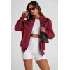 imagePRETTYGARDEN Womens 2025 Spring Fall Fashion Full Zip Up Sweatshirt Long Sleeve Loose Fit Trendy Casual Jacket with PocketsWine Red