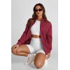 imagePRETTYGARDEN Womens 2025 Spring Fall Fashion Full Zip Up Sweatshirt Long Sleeve Loose Fit Trendy Casual Jacket with PocketsWine Red