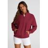 imagePRETTYGARDEN Womens 2025 Spring Fall Fashion Full Zip Up Sweatshirt Long Sleeve Loose Fit Trendy Casual Jacket with PocketsWine Red