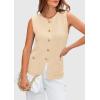 imagePRETTYGARDEN Womens 2025 Summer Sweater Vest Sleeveless Knit Cardigan Button Down Tank Tops Trendy Business Casual OutfitsApricot