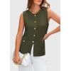 imagePRETTYGARDEN Womens 2025 Summer Sweater Vest Sleeveless Knit Cardigan Button Down Tank Tops Trendy Business Casual OutfitsGreen