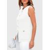 imagePRETTYGARDEN Womens 2025 Summer Sweater Vest Sleeveless Knit Cardigan Button Down Tank Tops Trendy Business Casual OutfitsWhite