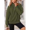 imagePRETTYGARDEN Womens Fall Fashion Half Zip Sweatshirts Long Sleeve Collared Cropped Pullover Tops Trendy Y2K ClothesArmy Green