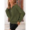 imagePRETTYGARDEN Womens Fall Fashion Half Zip Sweatshirts Long Sleeve Collared Cropped Pullover Tops Trendy Y2K ClothesArmy Green