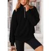 imagePRETTYGARDEN Womens Fall Fashion Half Zip Sweatshirts Long Sleeve Collared Cropped Pullover Tops Trendy Y2K ClothesBlack