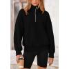 imagePRETTYGARDEN Womens Fall Fashion Half Zip Sweatshirts Long Sleeve Collared Cropped Pullover Tops Trendy Y2K ClothesBlack