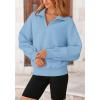 imagePRETTYGARDEN Womens Fall Fashion Half Zip Sweatshirts Long Sleeve Collared Cropped Pullover Tops Trendy Y2K ClothesBlue