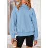 imagePRETTYGARDEN Womens Fall Fashion Half Zip Sweatshirts Long Sleeve Collared Cropped Pullover Tops Trendy Y2K ClothesBlue