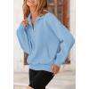 imagePRETTYGARDEN Womens Fall Fashion Half Zip Sweatshirts Long Sleeve Collared Cropped Pullover Tops Trendy Y2K ClothesBlue