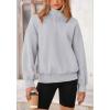 imagePRETTYGARDEN Womens Fall Fashion Half Zip Sweatshirts Long Sleeve Collared Cropped Pullover Tops Trendy Y2K ClothesGrey