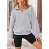 imagePRETTYGARDEN Womens Fall Fashion Half Zip Sweatshirts Long Sleeve Collared Cropped Pullover Tops Trendy Y2K ClothesGrey