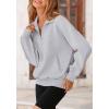 imagePRETTYGARDEN Womens Fall Fashion Half Zip Sweatshirts Long Sleeve Collared Cropped Pullover Tops Trendy Y2K ClothesGrey