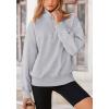 imagePRETTYGARDEN Womens Fall Fashion Half Zip Sweatshirts Long Sleeve Collared Cropped Pullover Tops Trendy Y2K ClothesGrey
